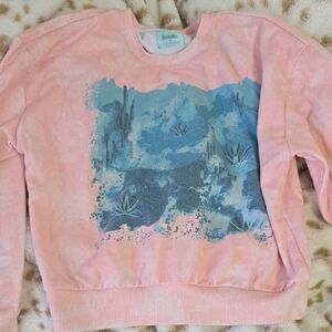 Rock and roll denim Pink and Blue Graphic Women's Sweatshirt